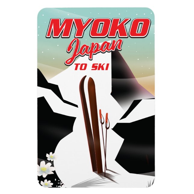 myoko japan ski poster magnet (Vertikal)