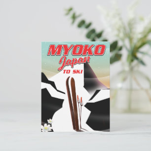 myoko japan ski poster postkarte