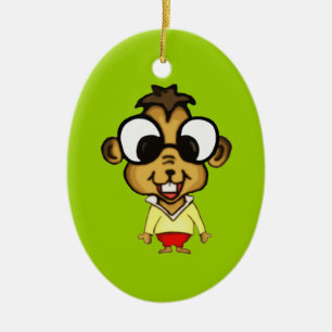 Myopic Chipmunk Ornament