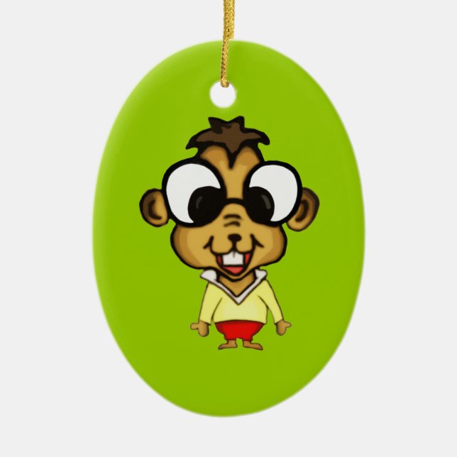 Myopic Chipmunk Ornament (Vorne)