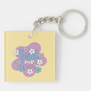 Myosotis et message sur un motif floral vibrant