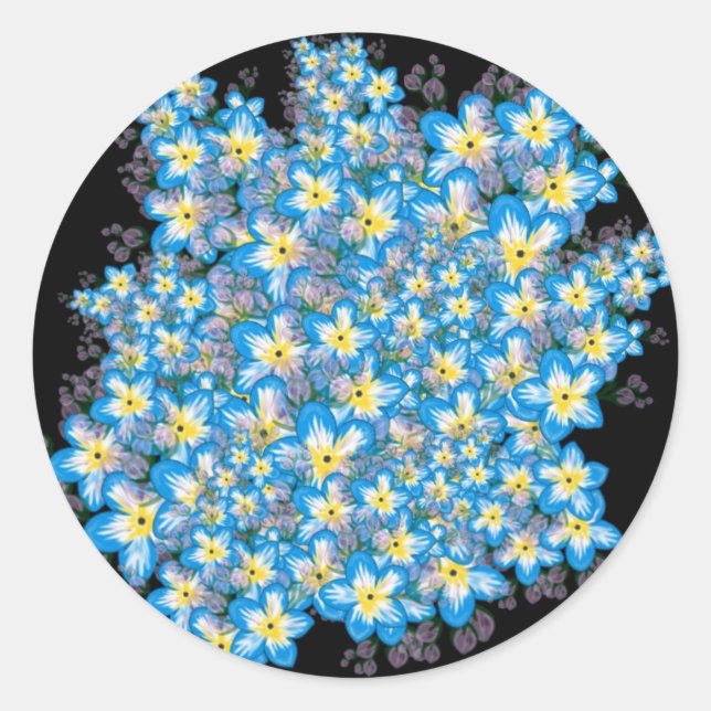 MYOSOTIS vergessene-me-nots-Kunst Runder Aufkleber (Vorderseite)