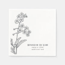 Myosotis Wildblume Vergiss-me-nicht Boho Schwarz-w