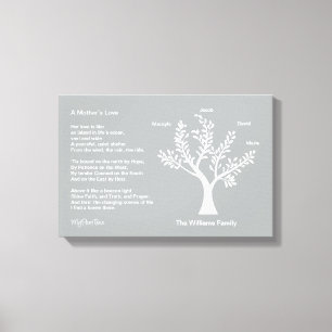 MyPoetTree, Stammbaum mit Gedicht für Mama Leinwanddruck