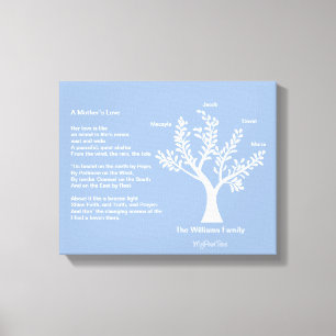MyPoetTree, Stammbaum mit Gedicht für Mama Leinwanddruck