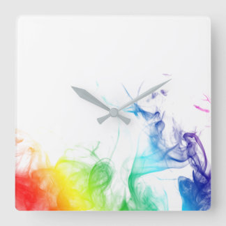 MyPride365 - "Regenbogen-Rauch-" AcrylWanduhr Quadratische Wanduhr