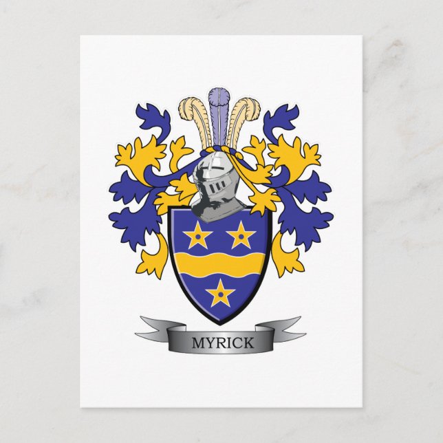 Myrick-Familienwappen-Wappen Postkarte (Vorderseite)