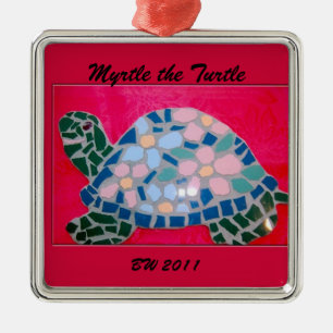 Myrte die Schildkröte-Verzierung Silbernes Ornament