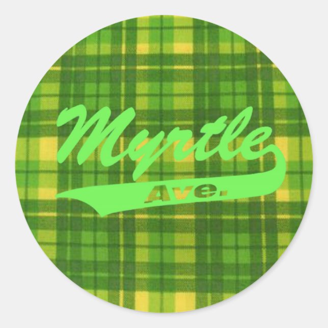 MYRTLE AVE PLAID STICKER (Devant)