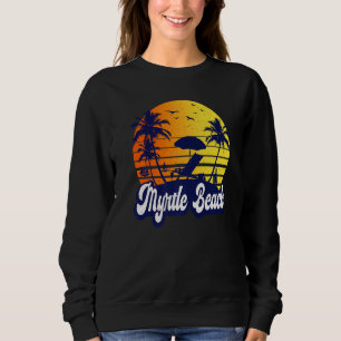 Myrtle Beach Carolina Sonnenuntergangsstrand Retro Sweatshirt