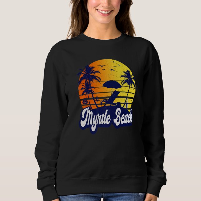 Myrtle Beach Carolina Sunset Beach Retro Premium Sweatshirt (Vorderseite)