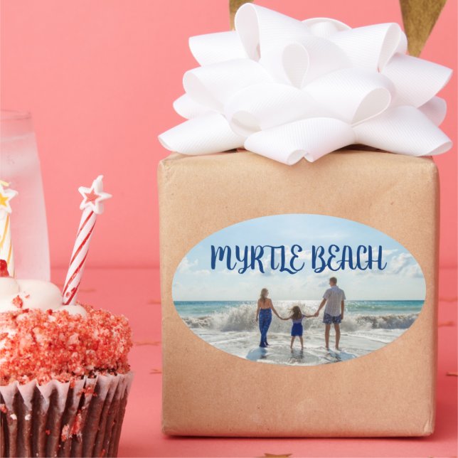 Myrtle Beach Change to Any Beach Souvenir Ovaler Aufkleber (Party)