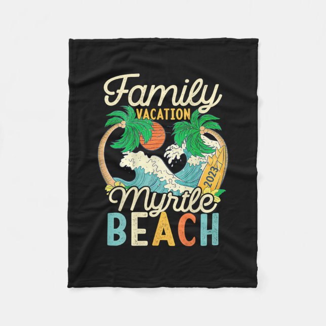 Myrtle Beach Family Vacation 2023 Matching Retro C Fleecedecke (Vorderseite)