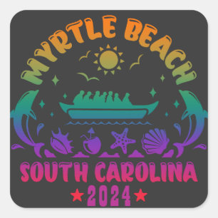 Myrtle Beach Magie - South Carolina Abenteuer Quadratischer Aufkleber