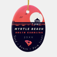 Myrtle Beach Pier SC Retro Sunset Souvenirs 60er