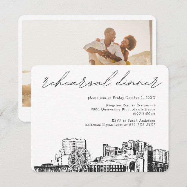 Myrtle Beach Probe Einladungskarte (Vorne/Hinten)