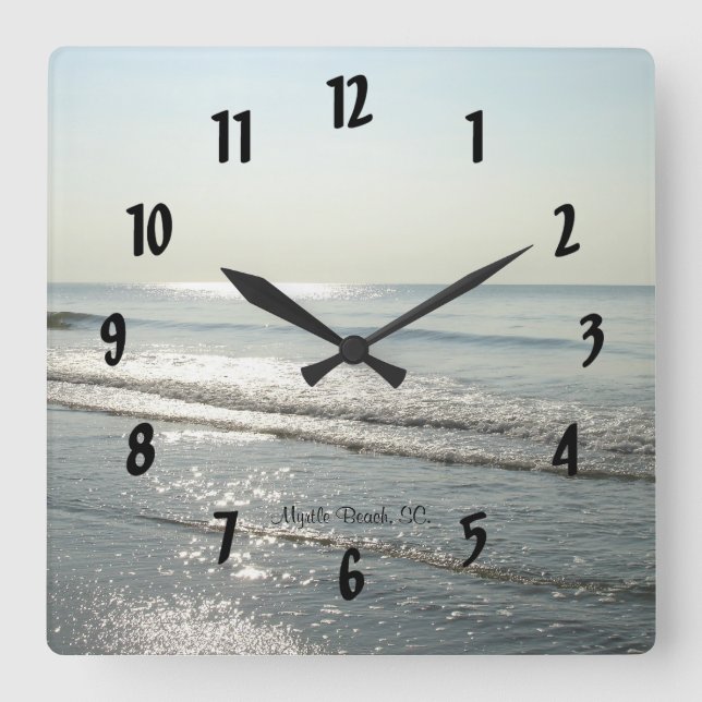 Myrtle Beach, SC. #16 Quadratische Wanduhr (Vorderseite)
