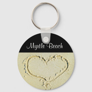 Myrtle Beach SC Herz an einem Sandy Beach Key Chai Schlüsselanhänger