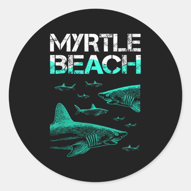 Myrtle Beach Shark Runder Aufkleber (Vorderseite)