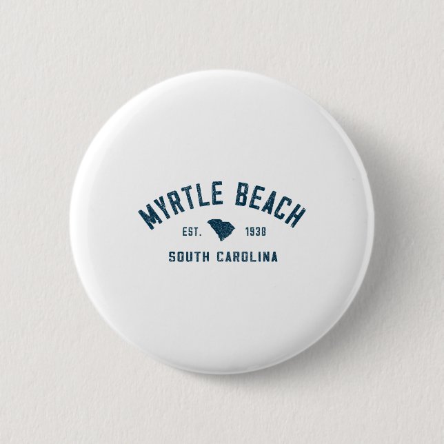 Myrtle Beach South Carolina Herren Retro Throwback Button (Vorderseite)