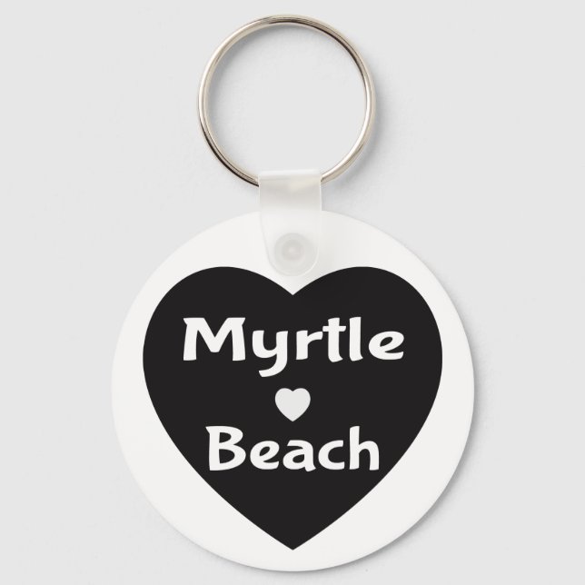Myrtle Beach South Carolina Herzlicher Schwarzer S Schlüsselanhänger (Vorderseite)