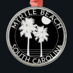 Myrtle Beach South Carolina Ornament Aus Metall<br><div class="desc">Myrtle Beach South Carolina in Schwarzweiss.</div>