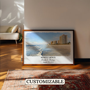 Myrtle Beach South Carolina Poster, Aquarell Poster