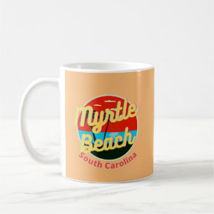 Myrtle Beach South Carolina Retro Sunset Kaffeetasse
