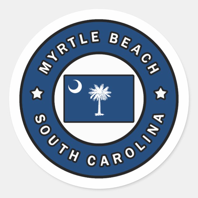 Myrtle Beach South Carolina Runder Aufkleber (Vorderseite)