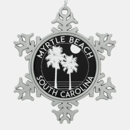 Myrtle Beach South Carolina Schneeflocken Zinn-Ornament