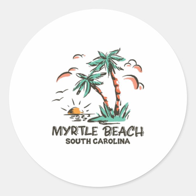 Myrtle Beach - South Carolina - Sonnenuntergang Runder Aufkleber (Vorderseite)
