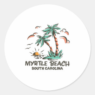 Myrtle Beach - South Carolina - Sonnenuntergang Runder Aufkleber