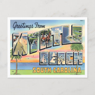 Myrtle Beach, South Carolina Vintage Große Buchsta Postkarte