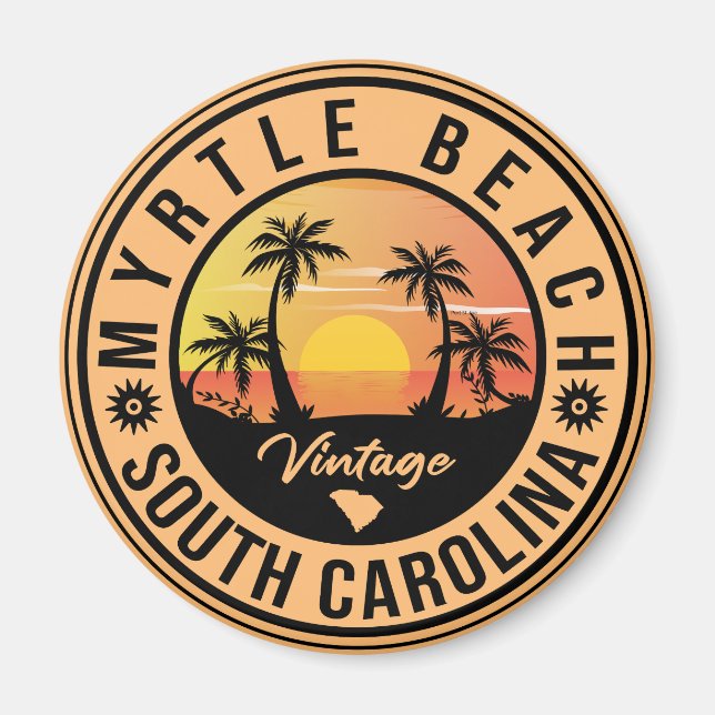 Myrtle Beach South Carolina - Vintager 60er Souven Magnet (Vorne)