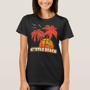 Myrtle Beach Summer Palm Trees 80er Beach Sunset T-Shirt