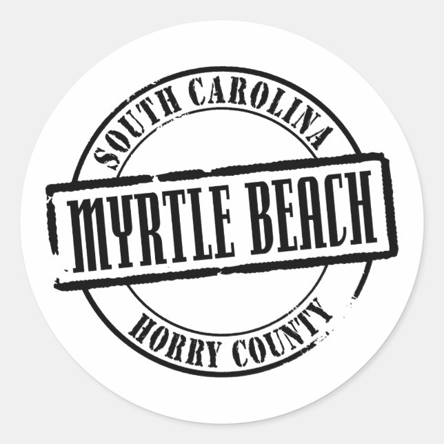 Myrtle Beach Titel Runder Aufkleber (Vorderseite)
