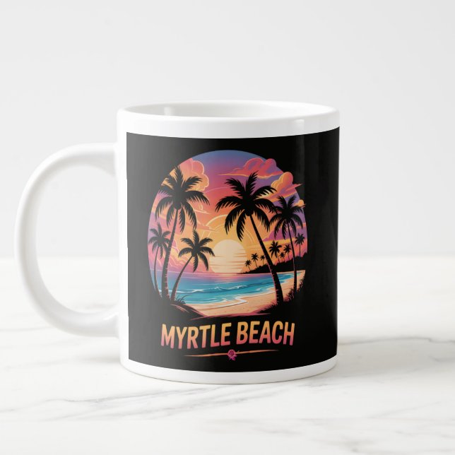 Myrtle Beach Urlaub Surfer  Jumbo-Tasse (Links)