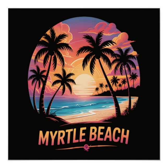 Myrtle Beach Urlaub Surfer  Poster (Vorderseite)