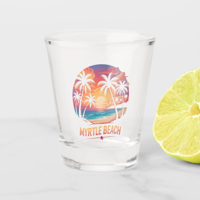 Myrtle Beach Urlaub Surfer  Schnapsglas (Vorderseite)