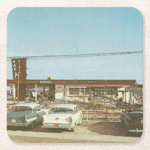 Myrtle Beach, Vintage Aussicht Rechteckiger Pappuntersetzer