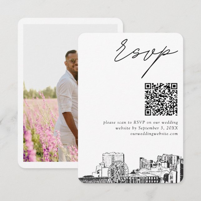 Myrtle Beach Wedding UAWG QR Code Small Begleitkarte (Vorne/Hinten)