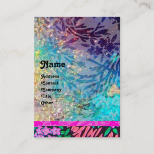 MYRTLE MONOGRAM, blaue Turquase, rosa Fuchsie Visitenkarte