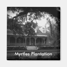 Myrtles Plantation in Schwarzweiß Magnet