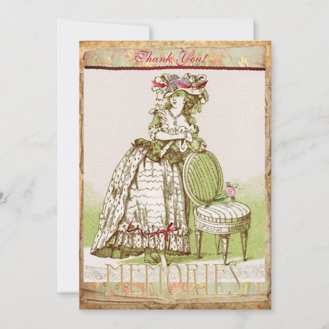 Mys viktorianische Karte Dame Thank You (Vorderseite)