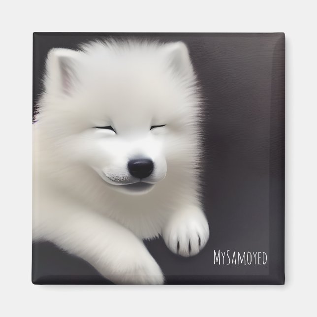 MySamoyed Personalisierte Geschenkidee Niedlich Sa Magnet (Vorne)