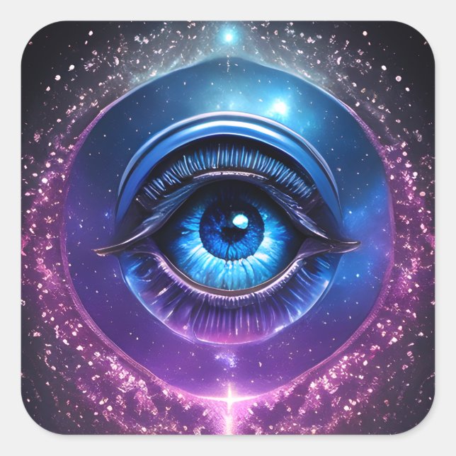 Mysmic Eye Quadratischer Aufkleber (Vorderseite)