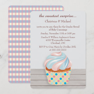 Mystère Cupcake Invitation à la révélation de genr