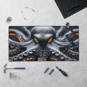 Mystère Octopus Noir Orange Abstrait Vie Marine
