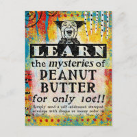 Mystères du beurre d'arachide Carte postale Vintag