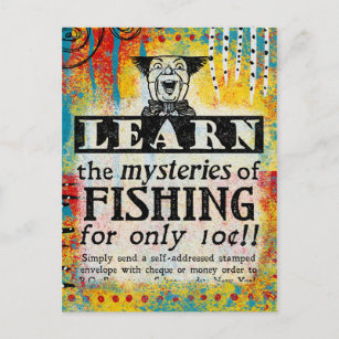 Mysterien der Fischerei Postkarte - Funny Vintage 